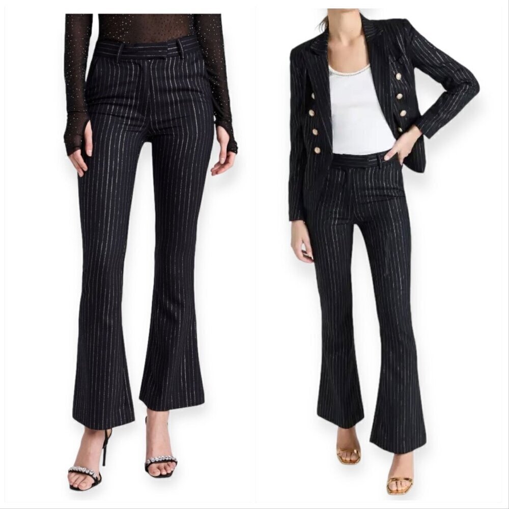 Generation Love Jack Pinstripe Pants, Size 6, Black/Gold, New with tag